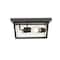 Z-Lite Beacon 3 Light Outdoor Flush Ceiling Mount Fixture, Oil Rubbed Bronze & Clear Beveled 568F-ORB - alternate 4